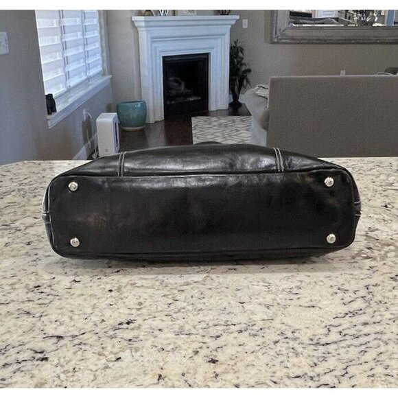 Franklin Covey Black Laptop Briefcase Triple Gusset Bag Tote+ Wallet Organizer - Picture 5 of 16